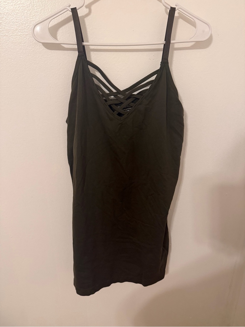 Zenana Outfitters Olive Green Crisscross Strap Tank